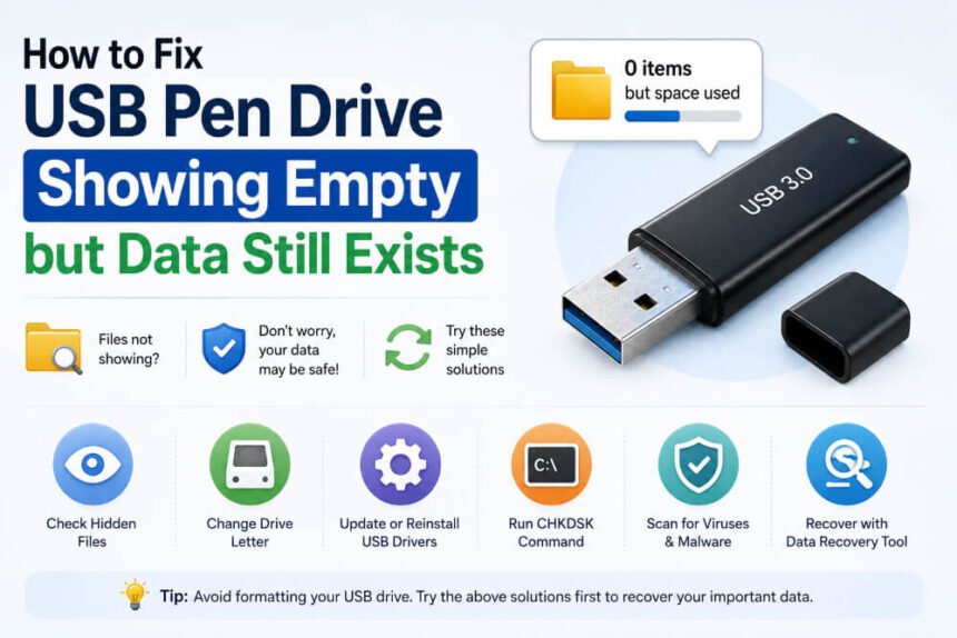 Methods to Fix USB Pen Drive that Shows Empty Even When Data Exists Within